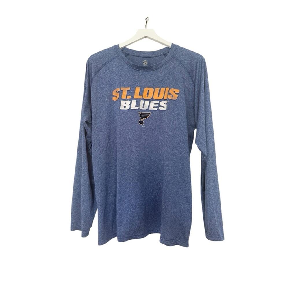 NHL St Louis Blues Hockey Men's Dri-Fit Long Sleeve Activewear Shirt Size XL